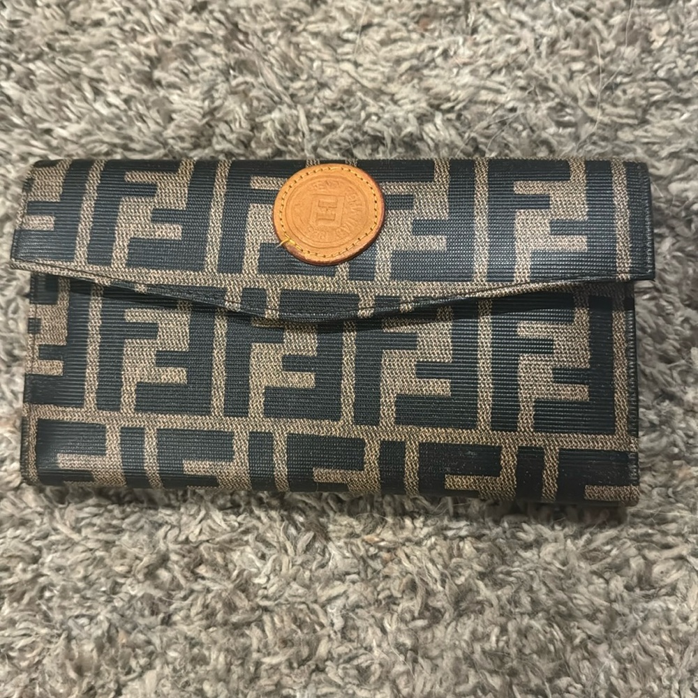 VINTAGE 1970S FENDI ZUCCA WALLET F MONOGRAM CANVAS